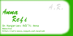 anna refi business card